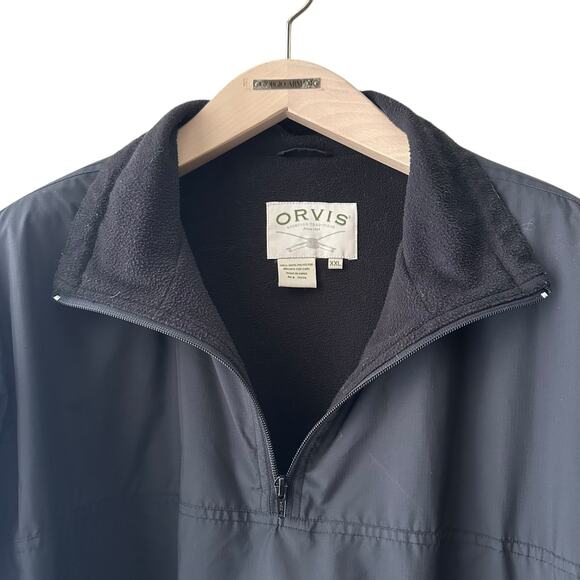 Orvis 3/4 Zip Pullover Jacket Fleece Lined, Men’s Size XXL, Black - Picture 3 of 11